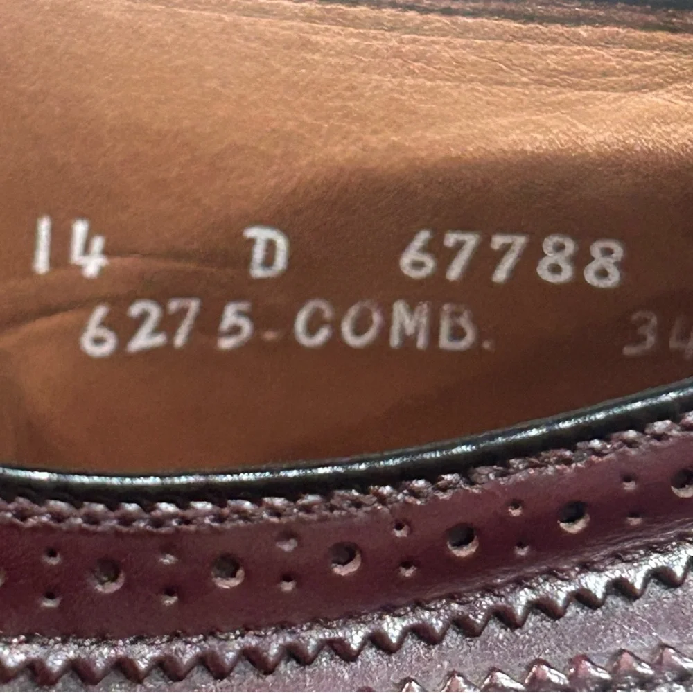 Allen Edmonds McAllister Oxblood Wingtip Oxford 14D USA Leather Dress Shoe